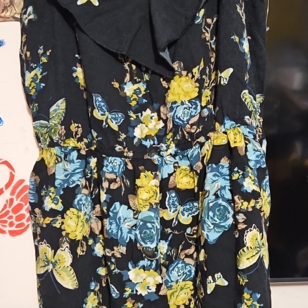 Xhilaration Black Floral Mini Dress